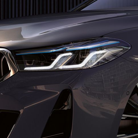 Laserske luči BMW pri BMW serije 6 Gran Turismo, G32, 2020 Laserske luči BMW pri BMW serije 6 Gran Turismo, 640i xDrive, G32, 2020, Bernina Grey, bližnji pogled od spredaj