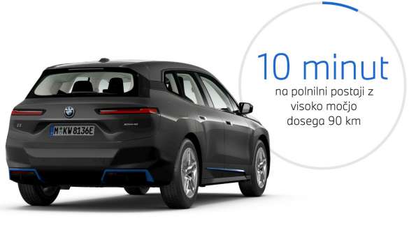 BMW iX, i20, električni SUV, BMW iX xDrive50, javno polnjenje BMW iX, i20, 2021, električni SUV, BMW iX xDrive40, barva Sophisto Grey, polnjenje na javni visokozmogljivi polnilni postaji