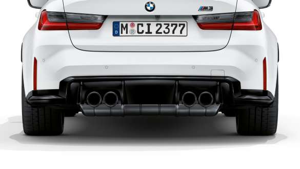 M športni izpušni sistem, BMW M3 Competition Limuzina, G80, 2020 BMW M3 Competition Limuzina, G80, 2020, M športni izpušni sistem, pogled od zadaj