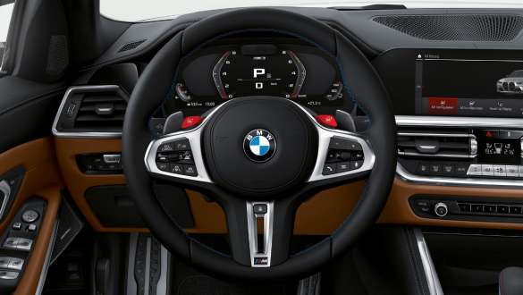 M usnjen volan, BMW M3 Competition Limuzina, G80, 2020 BMW M3 Competition Limuzina, G80, 2020, M usnjen volan, kokpit, notranjost