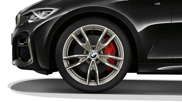 19-palčna M lita alu. platišča 792 M dvobarvna, BMW M340i xDrive Limuzina, G20, 2020 BMW M340i xDrive Limuzina, G20, 2020, 19-palčna M lita alu. platišča 792 M dvobarvna, pogled od blizu na kolo
