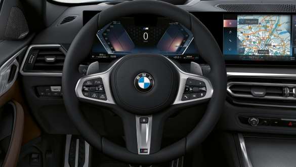 M usnjen volan, BMW M440i xDrive Coupé, G22, 2020 BMW M440i xDrive Coupé, G22, 2020, M usnjen volan, notranjost, pogled od blizu