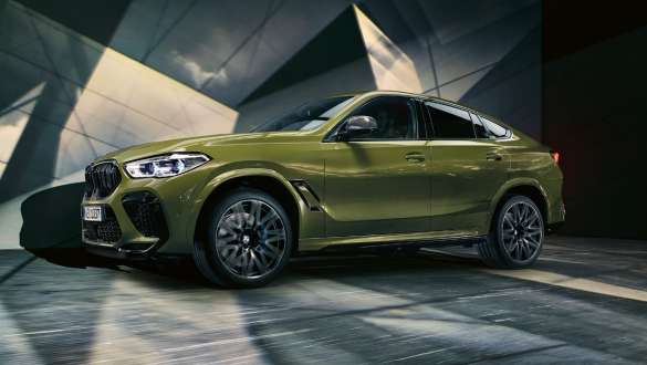 BMW X6 M Competition, M xDrive, F96 BMW X6 M Competition, M xDrive, posebno lakiranje BMW Individual v barvi Urban Green, SUV, F96, 2020, SUV, stranski pogled