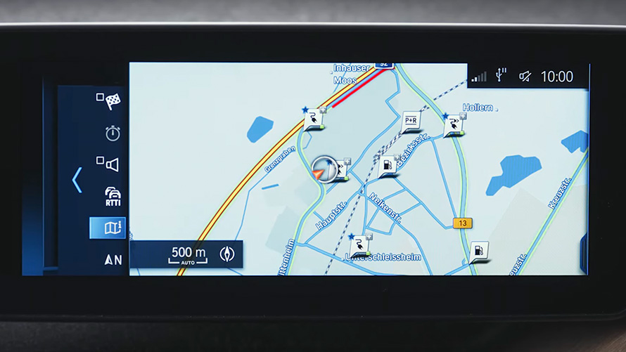 Navigacijski sistem priključnega hibrida BMW BMW serije 3 Limuzina, G20, navigacijski sistem priključnega hibrida BMW, pogled od blizu