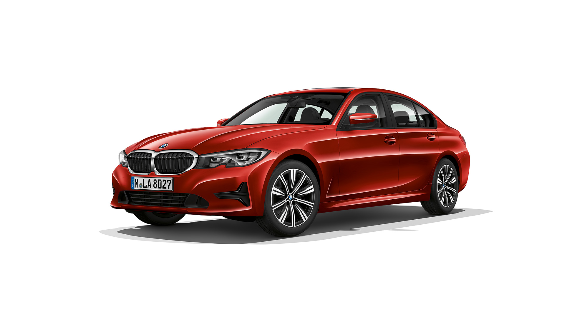 BMW serije 3 Limuzina, model Advantage. Mirujoč posnetek od strani BMW serije 3 Limuzina kot modela Advantage.