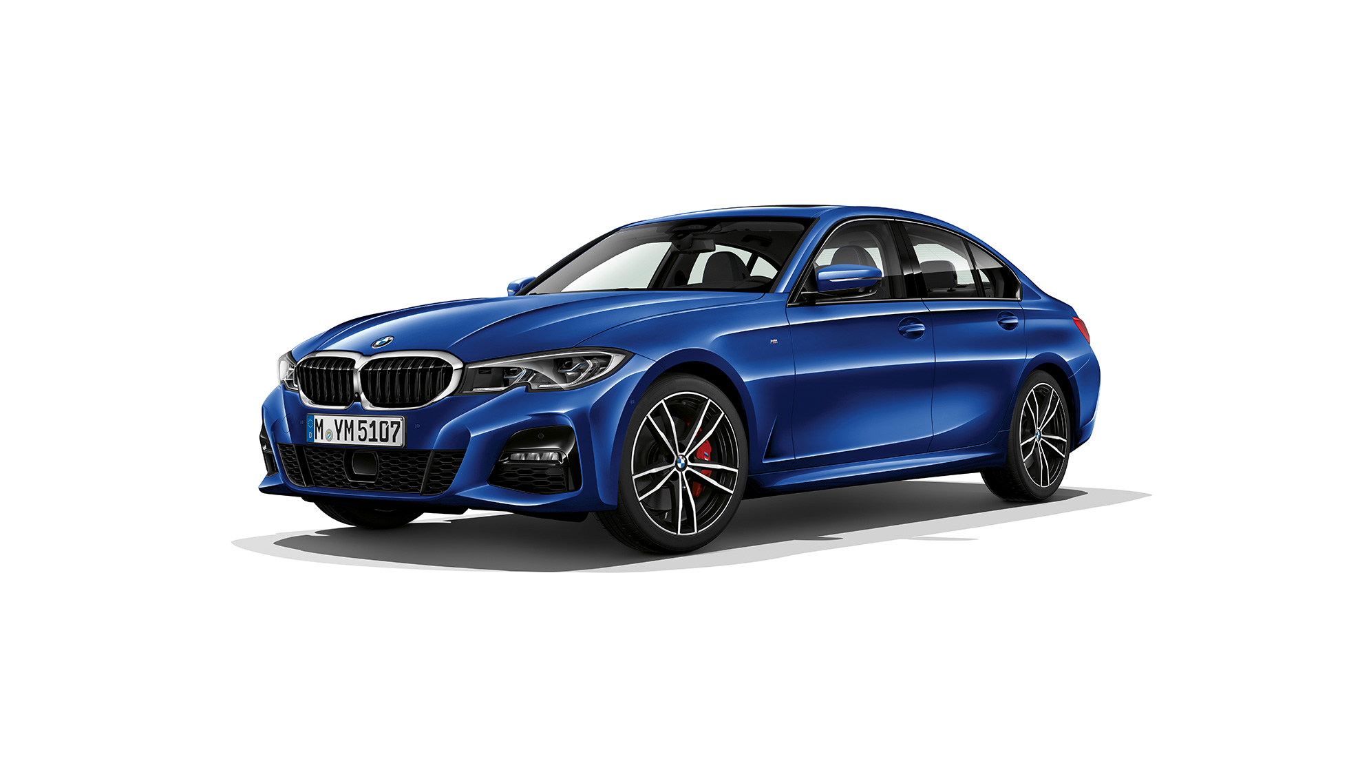 BMW serije 3 Limuzina, model M Sport. Mirujoč posnetek od strani BMW serije 3 Limuzina kot modela M Sport.