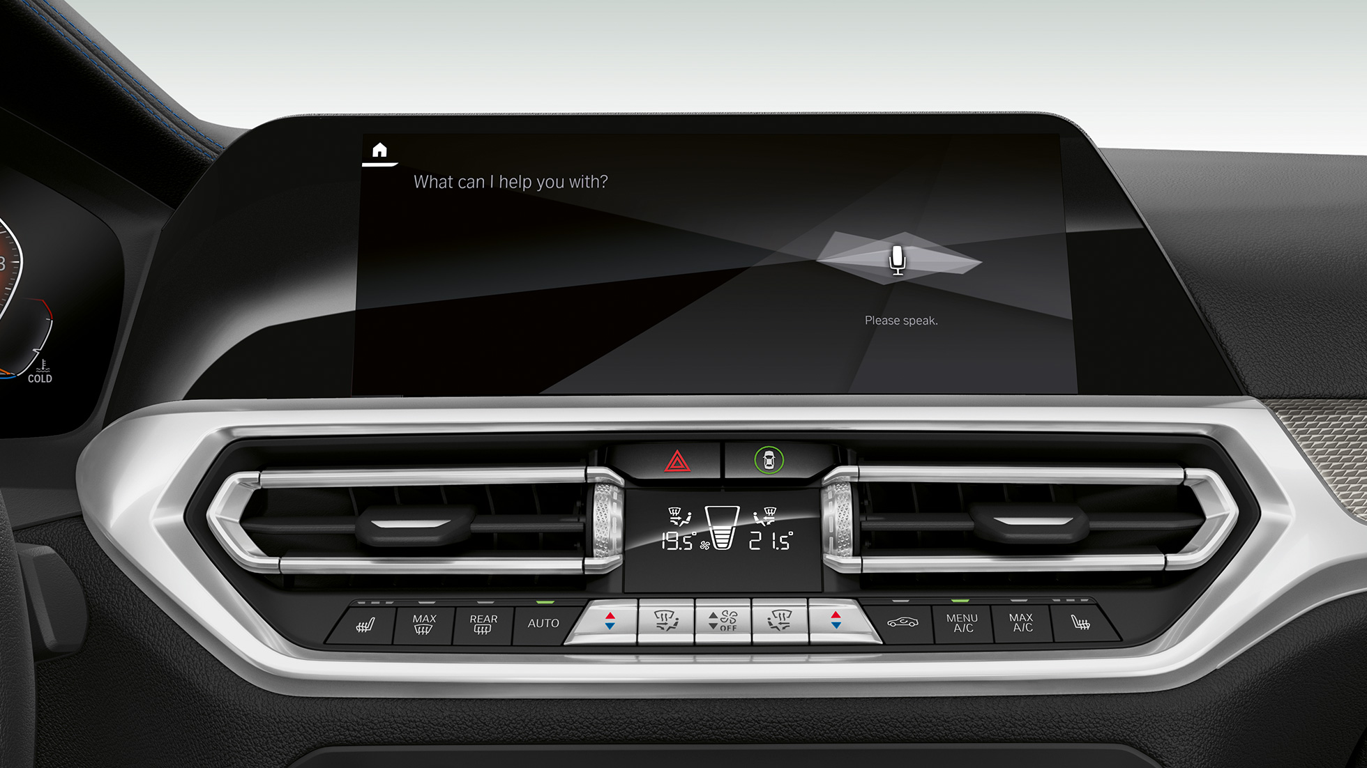 BMW serije 3 Limuzina, Intelligent Personal Assistant, Posnetek od blizu na kokpit z Intelligent Personal Assistantv BMW serije 3 Limuzina.