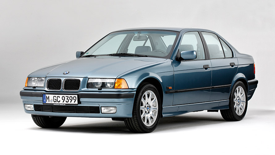 BMW serije 3 Limuzina, E36, tretja generacija, tričetrtinski pogled od spredaj BMW serije 3, modeli BMW serije 3 Limuzina, E36, tretja generacija, tričetrtinski pogled od spredaj