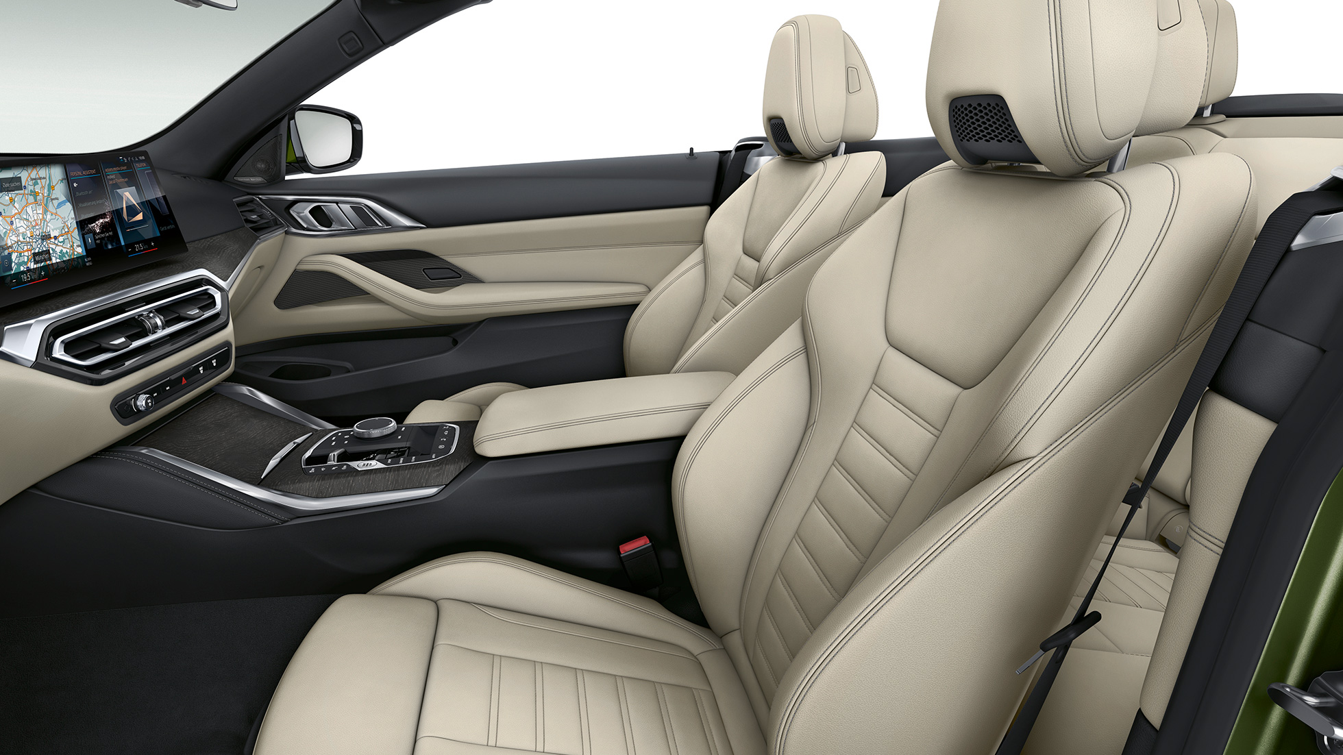Športni sedeži, BMW serije 4 Cabrio, model M Sport, G23, 2020 Športni sedeži z oblazinjenjem v ekskluzivnem usnju, BMW serije 4 Cabrio, G23, 2020, model M Sport, notranjost
