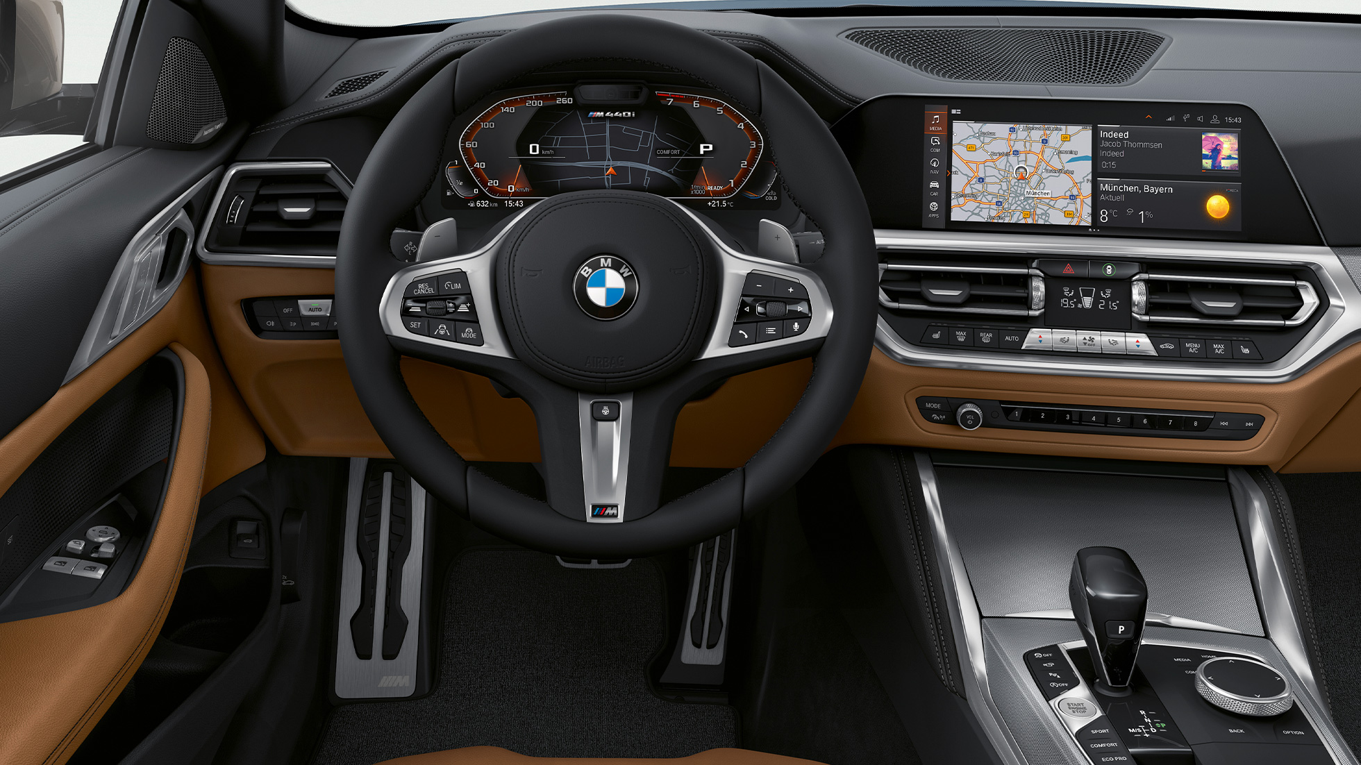 Kokpit v BMW serije 4 Coupé, G22, 2020 BMW serije 4 Coupé, G22, 2020, notranjost, kokpit