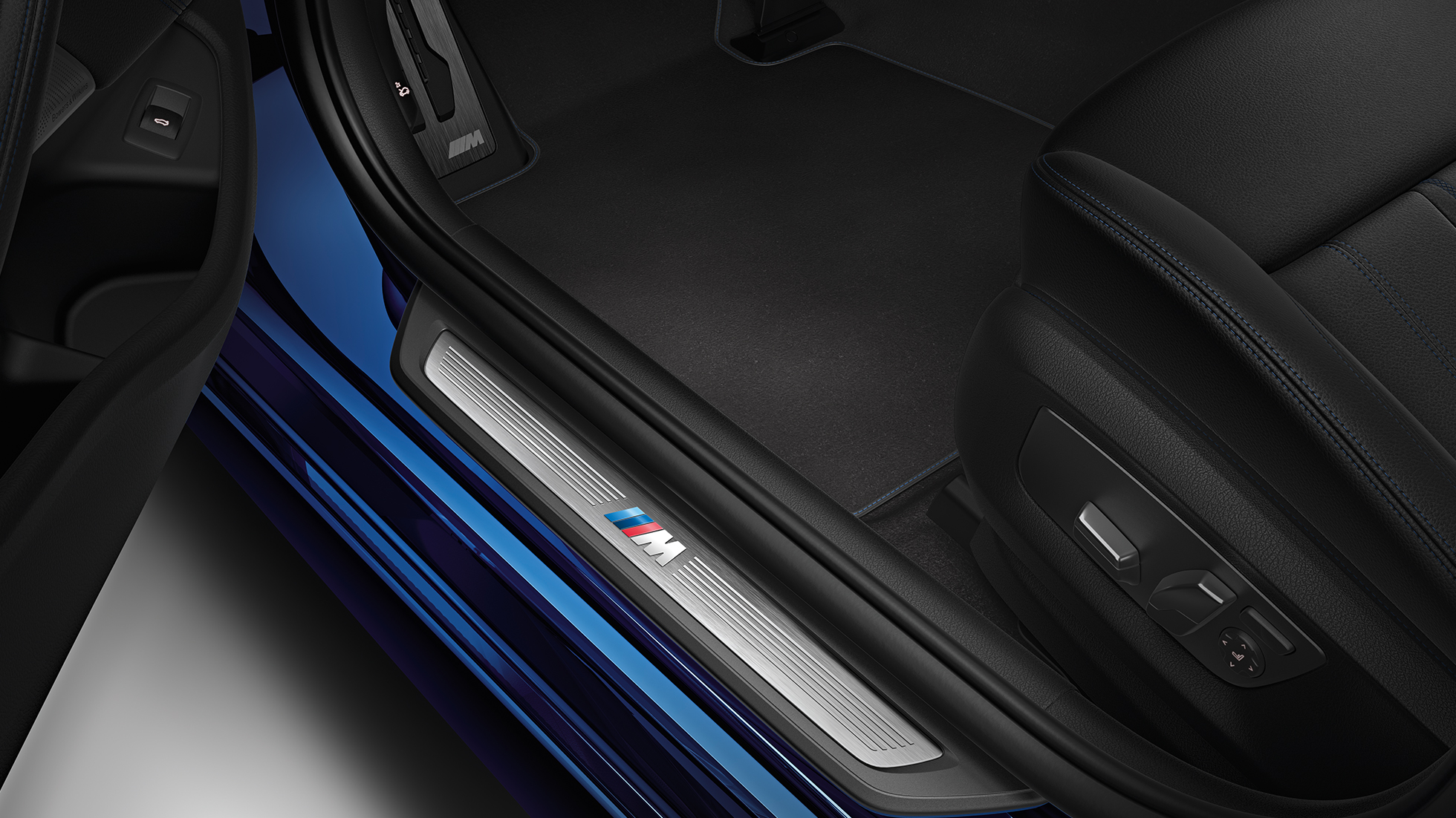 Notranjost paketa M Sport, BMW serije 5 Limuzina, 540i Limuzina Paket M Sport, BMW serije 5 Limuzina, 540i Limuzina G30, kovinska barva Mediterranean Blue, notranjost