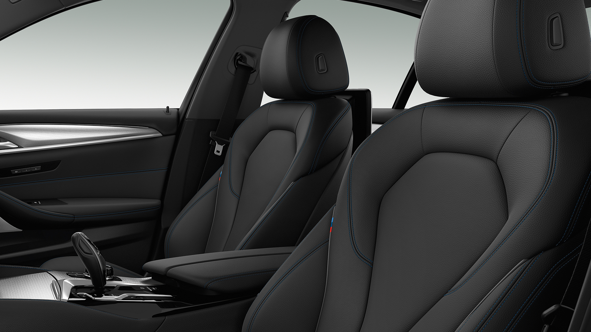 Oblazinjenje za paket M Sport, BMW serije 5 Limuzina, 540i Limuzina Paket M Sport, BMW serije 5 Limuzina, 540i Limuzina G30, kovinska barva Mediterranean Blue, oblazinjenje