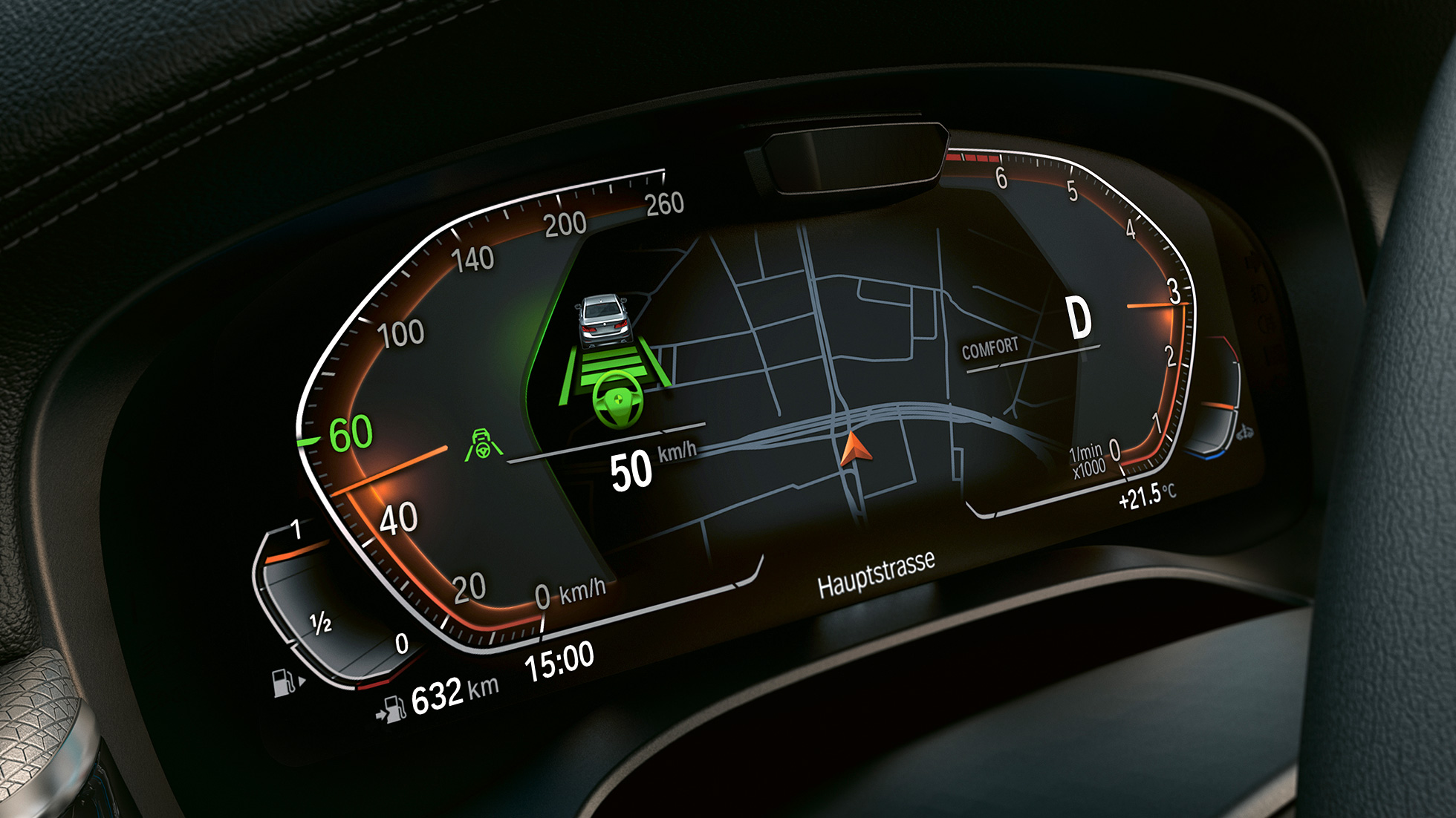 Informacijski zaslon v BMW serije 5 Touring G31 Informacijski zaslon v BMW serije 5 Touring, G31, osvežitev 2020, Sophisto Grey, pogled od blizu, notranjost