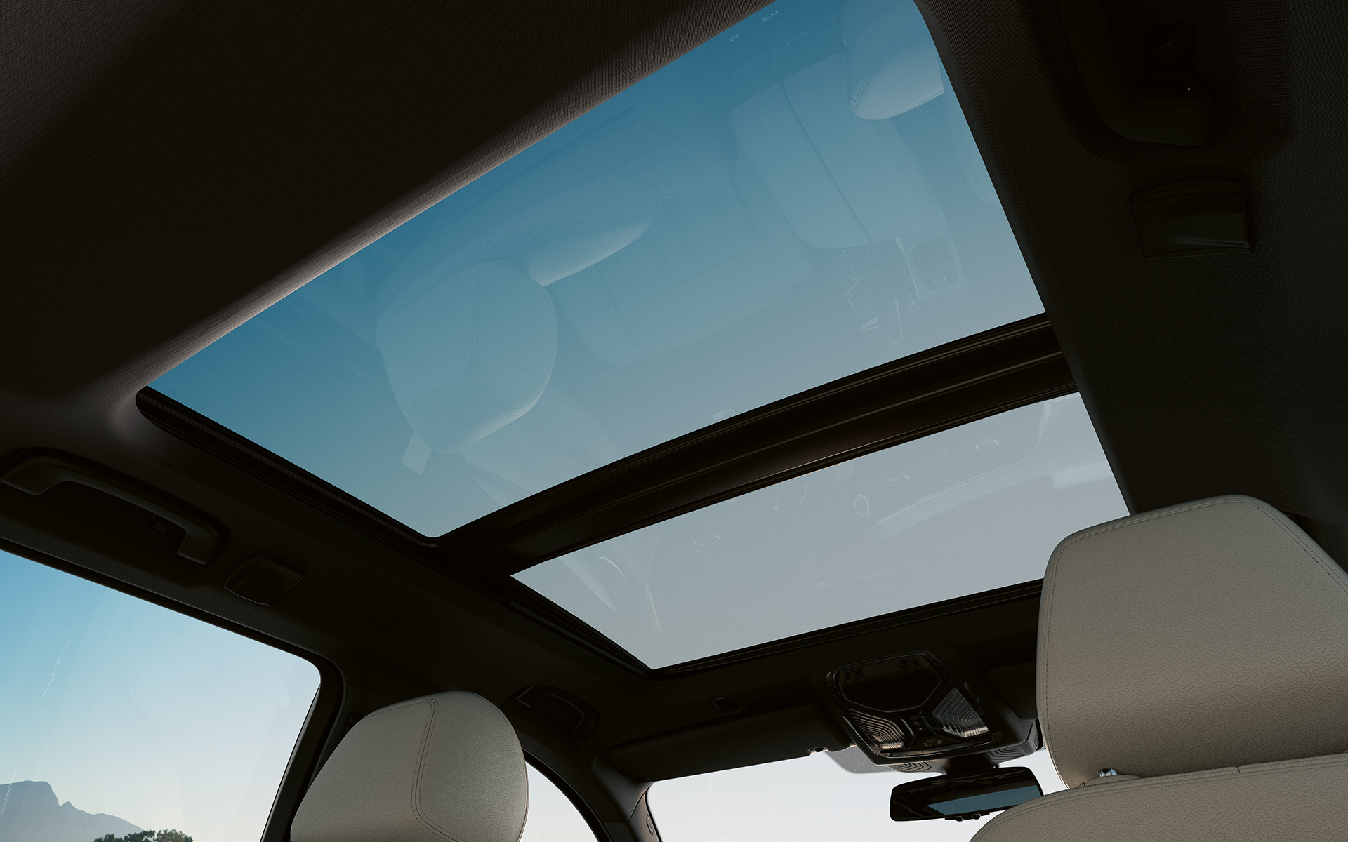 BMW serije 5 Touring, G31, LCI, panoramska steklena streha BMW serije 5 Touring, G31, osvežitev 2020, Grey, zaprta panoramska steklena streha, notranjost