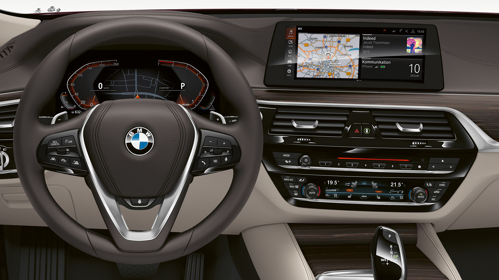 BMW serije 6 Gran Turismo G32, Luxury Line, kokpit Usnjen športni volan v BMW serije 6 Gran Turismo G32 2017, Luxury Line, kokpit