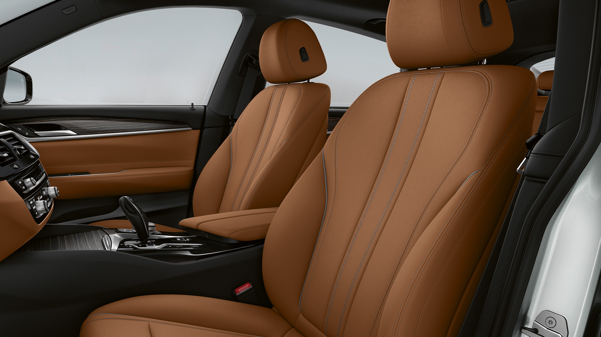 Oblazinjenje v BMW serije 6 Gran Turismo, oprema Basic, G32, 2020 Oblazinjenje v usnju Dakota v barvi Cognac/Black v BMW serije 6 Gran Turismo, G32, 620d, 2020, oprema Basic, notranjost