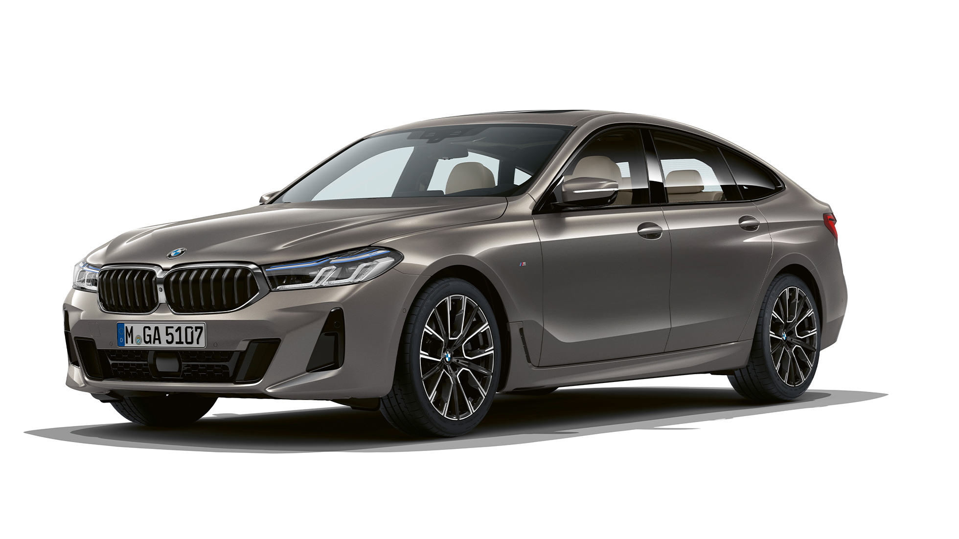 BMW serije 6 Gran Turismo, paket M Sport, G32, 2020 BMW serije 6 Gran Turismo, G32, 640i xDrive, 2020, paket M Sport, Bernina Grey Amber Effect, tričetrtinski pogled od spredaj