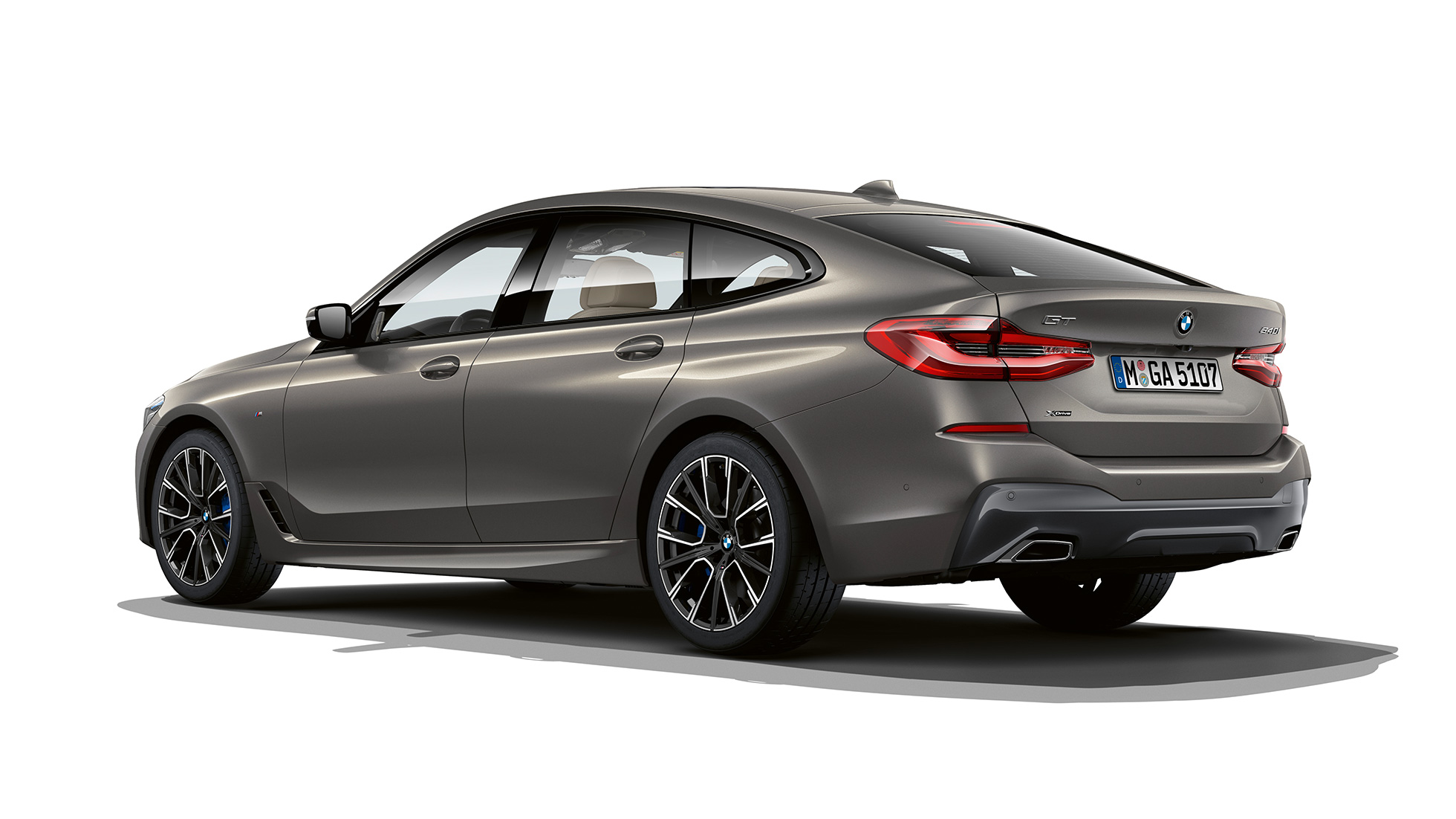 BMW serije 6 Gran Turismo, paket M Sport, G32, 2020 BMW serije 6 Gran Turismo, G32, 640i xDrive, 2020, paket M Sport, Bernina Grey Amber Effect, tričetrtinski pogled od zadaj