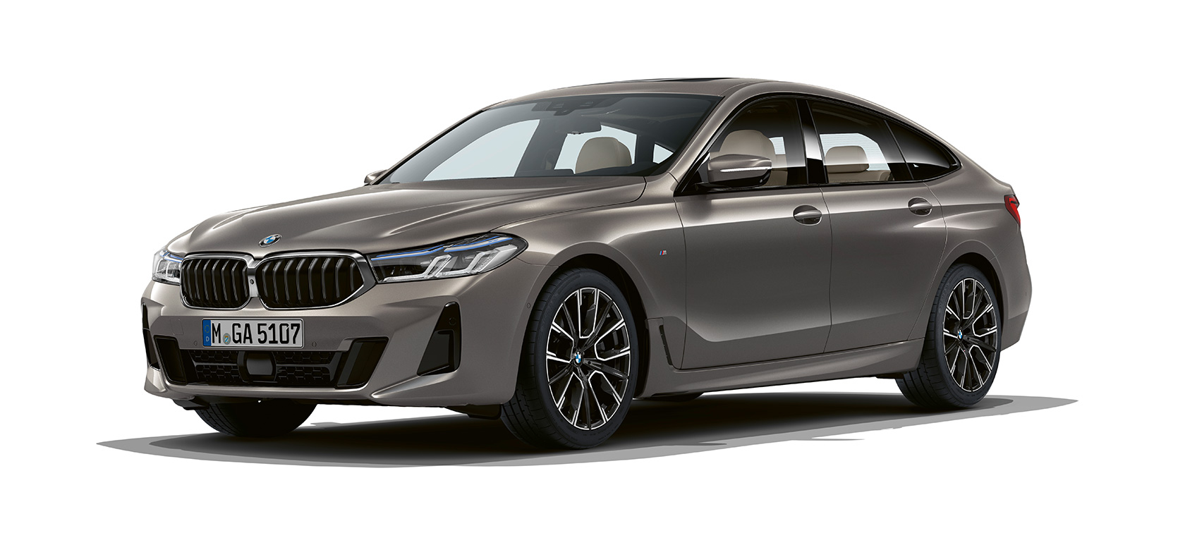 BMW serije 6 Gran Turismo G32 2020 BMW serije 6 Gran Turismo, 640i xDrive, G32, 2020, Bernina Grey, tričetrtinski stranski pogled od spredaj