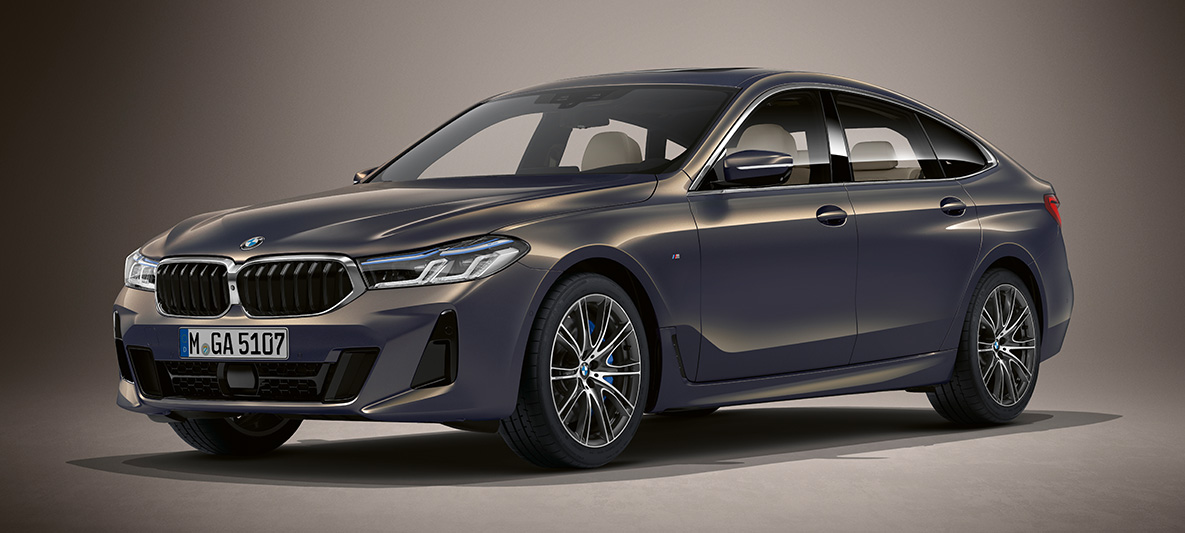 Lakiranje BMW Individual v kovinski barvi Tansanite Blue za BMW serije 6 Gran Turismo, G32, 2020 Lakiranje BMW Individual v kovinski barvi Tansanite Blue za BMW serije 6 Gran Turismo, G32, 2020, tričetrtinski pogled od spredaj med mirovanjem
