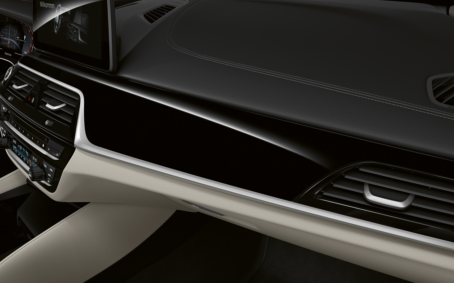 BMW serije 6 Gran Turismo, G32, 2020, notranje obloge BMW Individual v laku Piano Black BMW serije 6 Gran Turismo, G32, 2020, notranjost, kokpit, notranje obloge BMW Individual v laku Piano Black