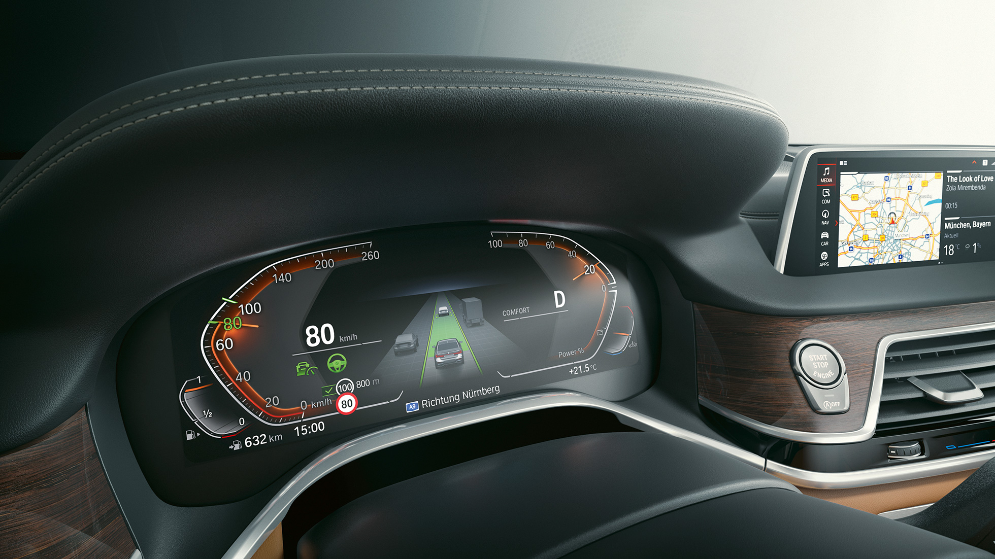 BMW serije 7 Limuzina: BMW Live Cockpit Professional BMW serije 7 Limuzina: bližnji posnetek BMW Live Cockpit Professional