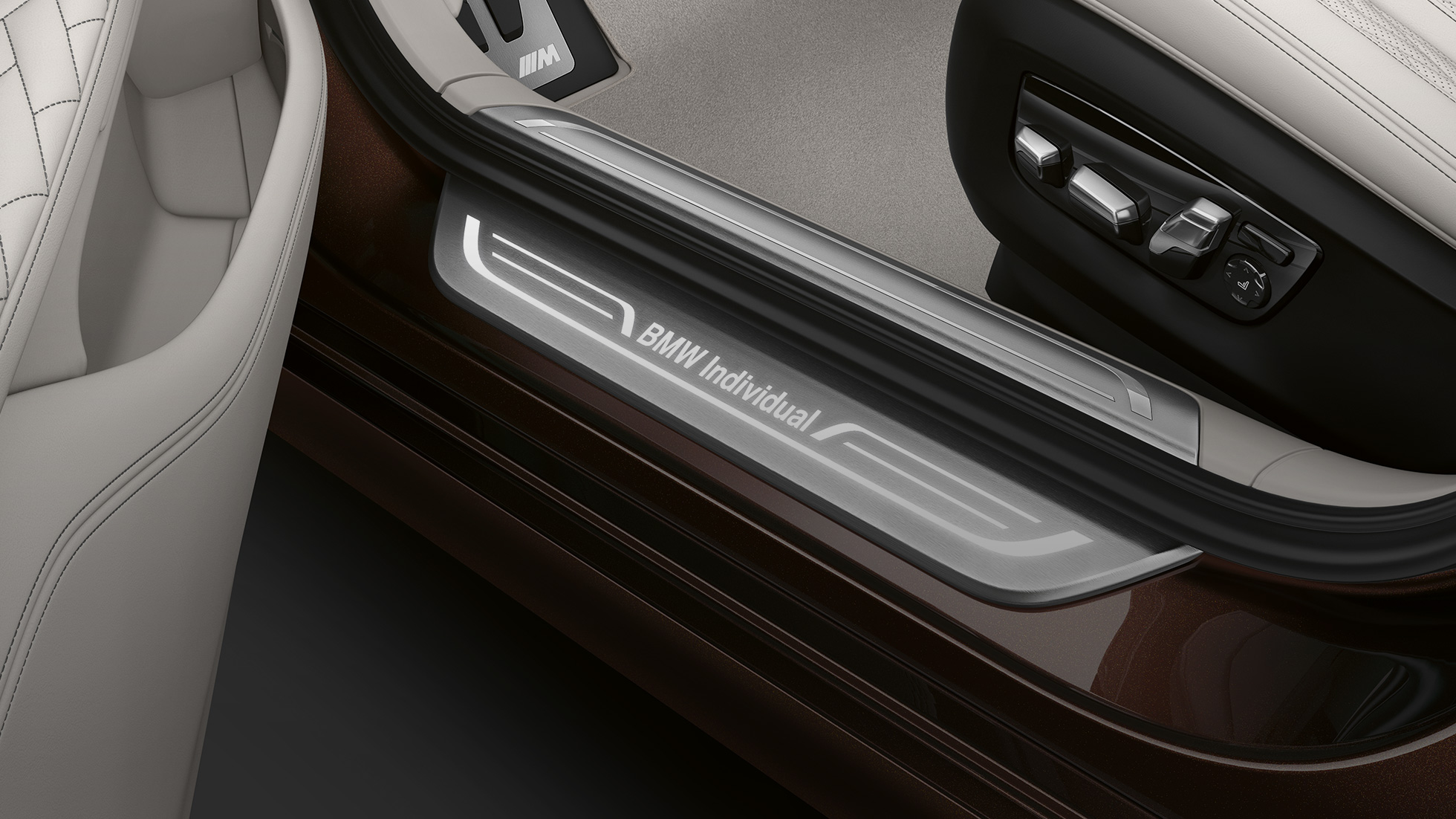 Vstopne letve vozila BMW Individual serije 7 Limuzina BMW serije 7 Limuzina: vstopne letve z napisom BMW Individual