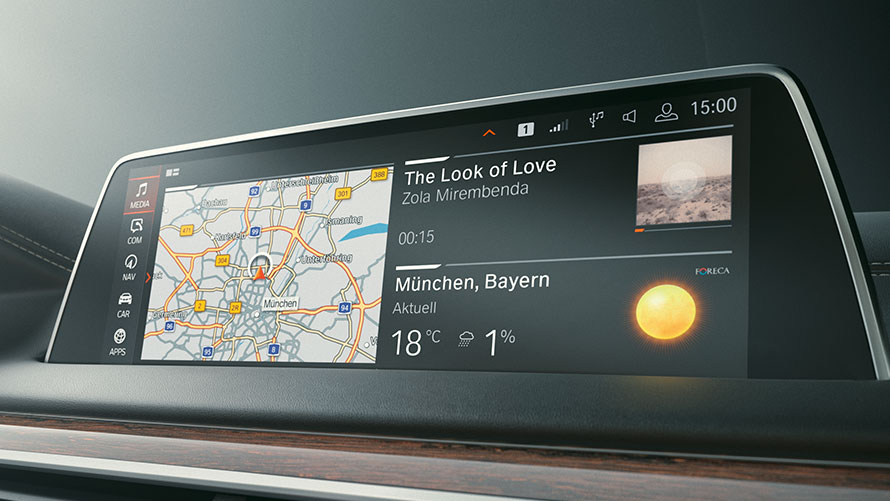 BMW serije 7 Limuzina, G11, G12, 2019, Microsoft Office 365 BMW serije 7 Limuzina, G11, G12, 2019, nadzorni prikazovalnik, Microsoft Office 365