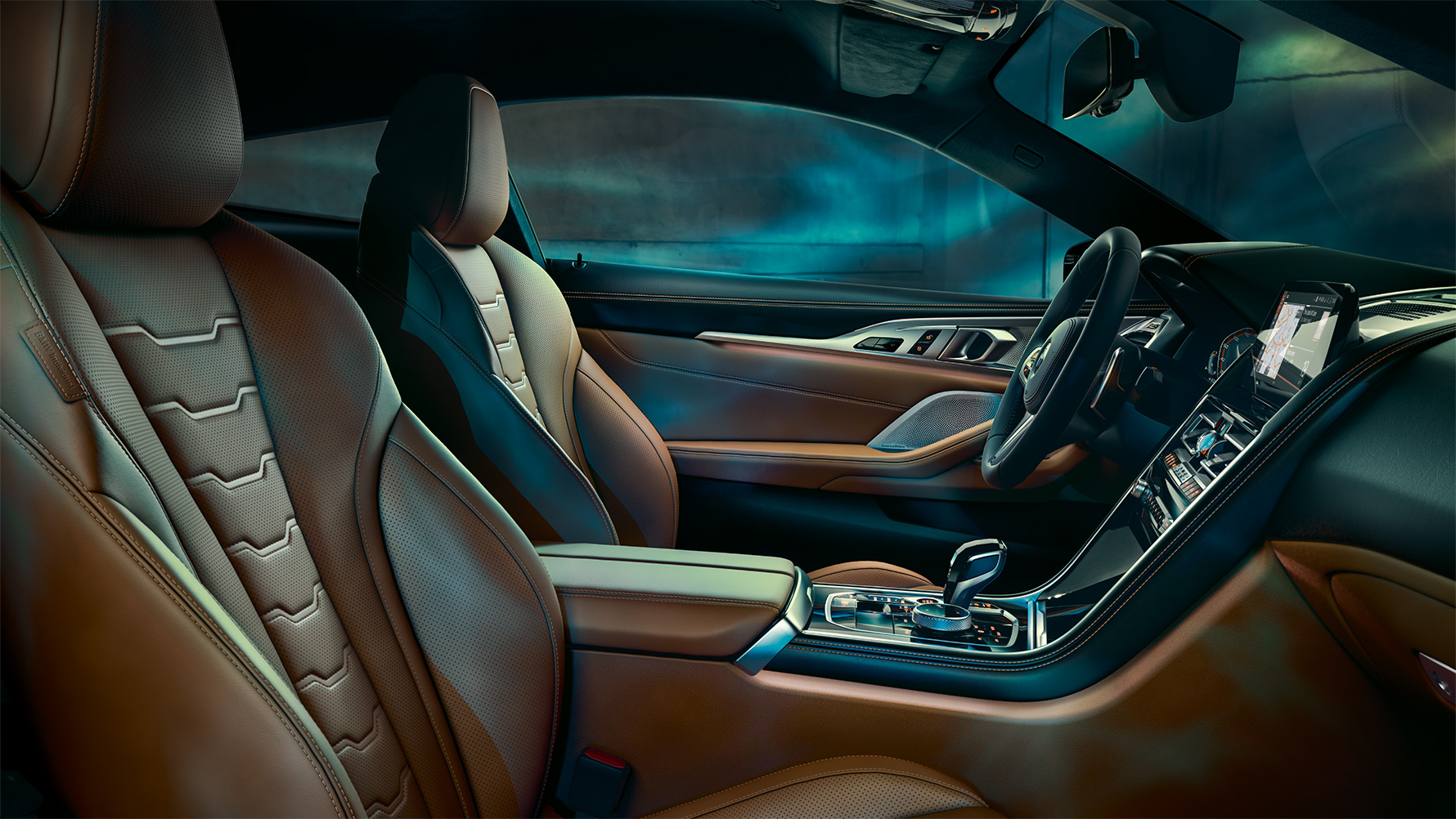 Notranjost BMW serije 8 Coupé z opremo BMW Individual. Notranjost BMW serije 8 Coupé z opremo BMW Individual.