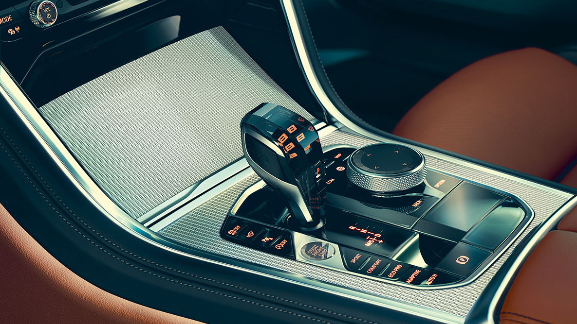 BMW serije 8 Coupé, steklene prevleke. BMW serije 8 Coupé, pogled od blizu na steklene prevleke v notranjosti.