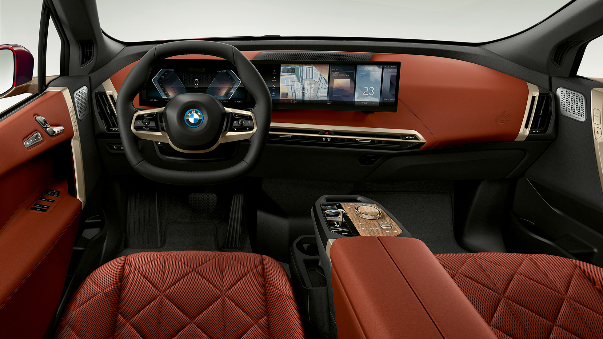 BMW iX, kokpit BMW iX, i20, kokpit, notranje oblikovanje Suite Castanea
