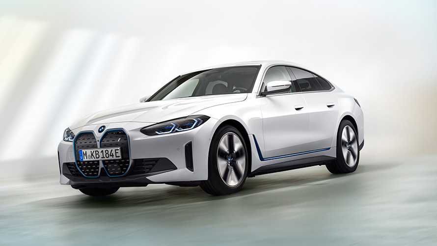 BMW i4, 2021, G26, slika 2 BMW i4, 2021, G26, popolnoma električni Gran Coupé, električni avtomobil, oder, slika 2