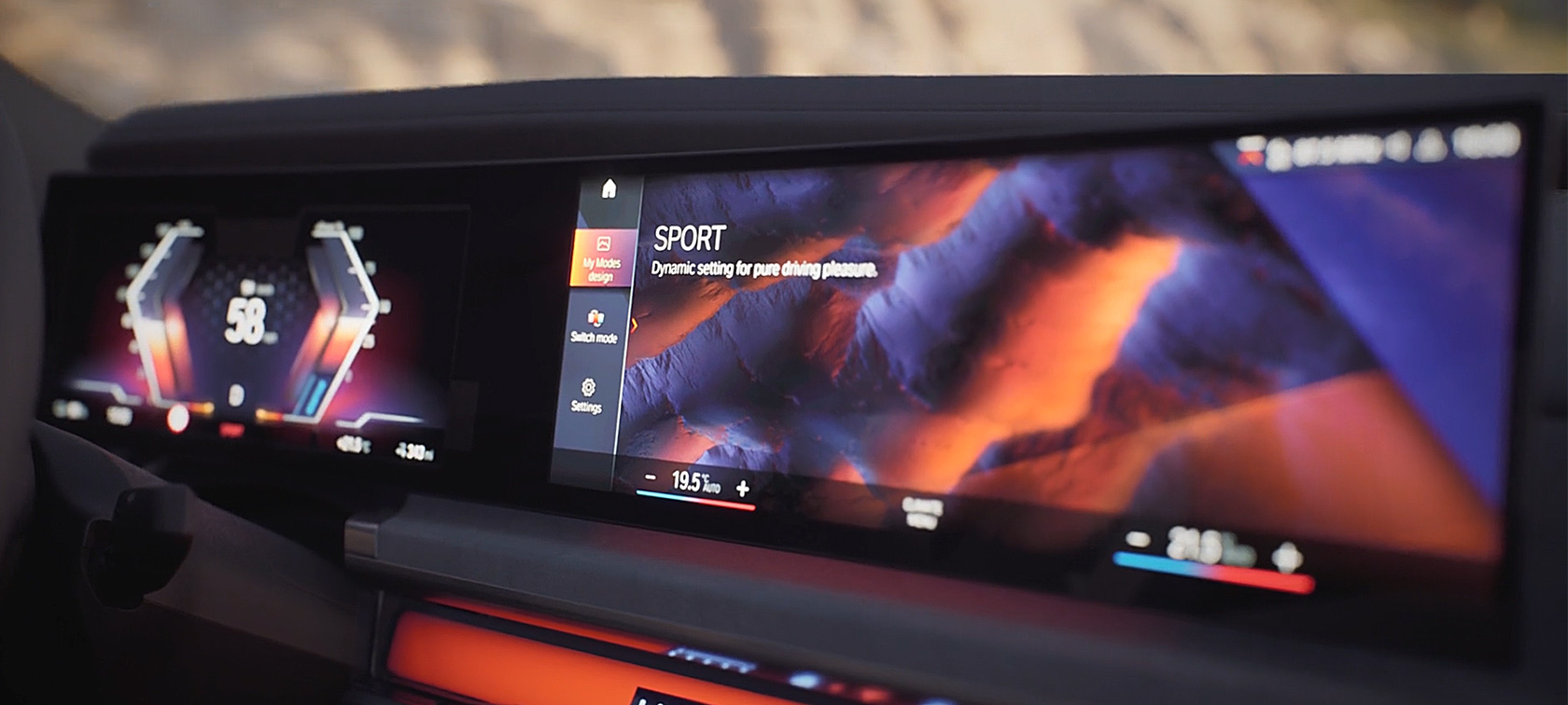 BMW i7 Limuzina, G70, My Modes, videoposnetek BMW i7 Limuzina, G70, notranjost, My Modes v videoposnetku