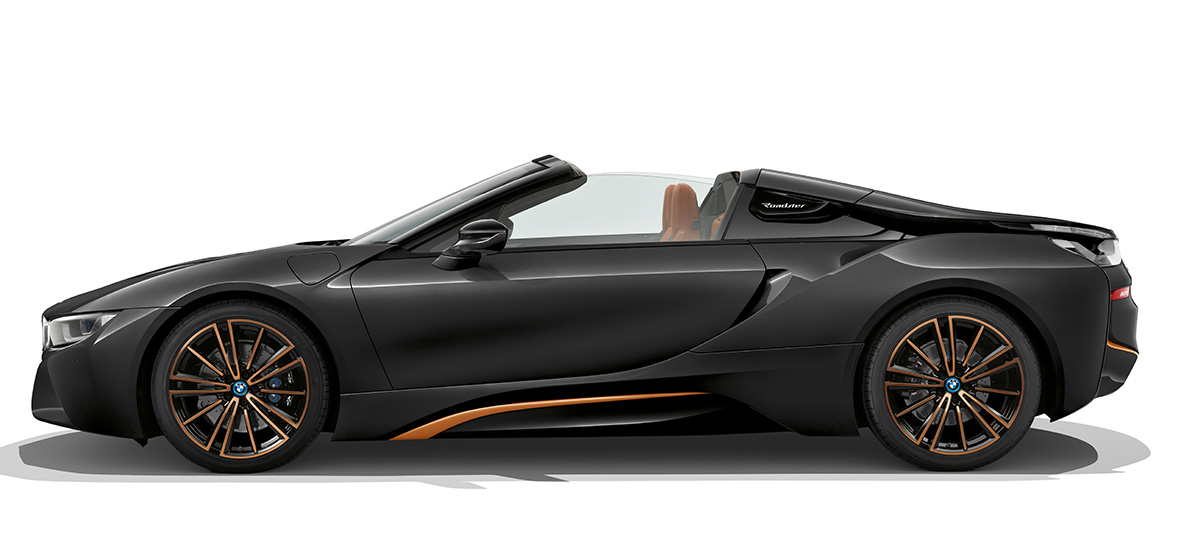 BMW i8 Roadster Ultimate Sophisto Edition, stranski pogled BMW i8 Roadster Ultimate Sophisto Edition, Sophisto Grey, stranski pogled