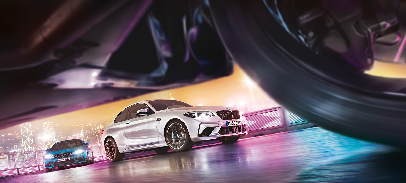 Tehnični podatki za BMW M2 Competition Tehnični podatki za BMW M2 Competition F87 2018, kovinska barva Hockenheim Silver 2020, BMW Individual, stranski pogled