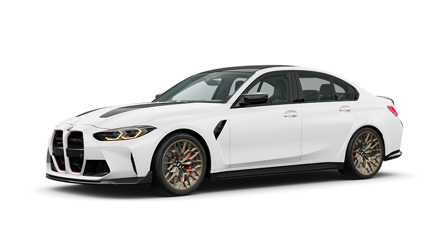 BMW M3 CS, G80, tričetrtinski pogled od spredaj med vožnjo BMW M3 CS, G80, tričetrtinski pogled od spredaj med vožnjo po dirkališču