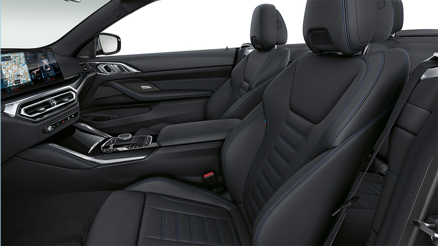 BMW M440i xDrive Cabrio, G23, 2020, notranjost, športna prednja sedeža, usnjeno oblazinjenje
