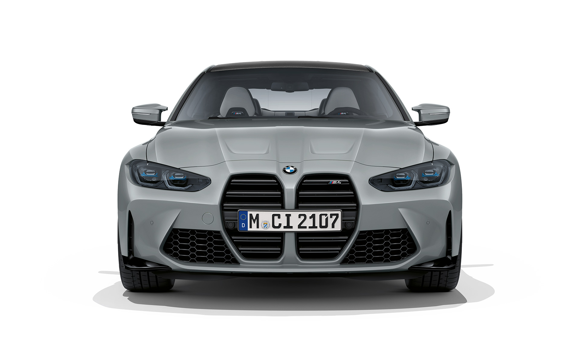 BMW M4 Coupé, G82, 2020, kovinska barva Brooklyn Grey, pogled od spredaj