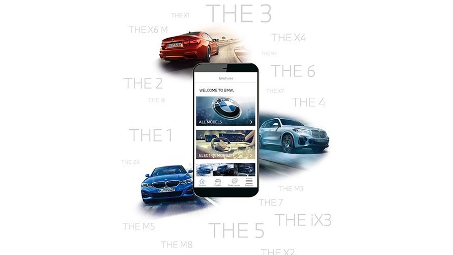 Aplikacija BMW Brochure Aplikacija BMW Brochure na pametnem telefonu