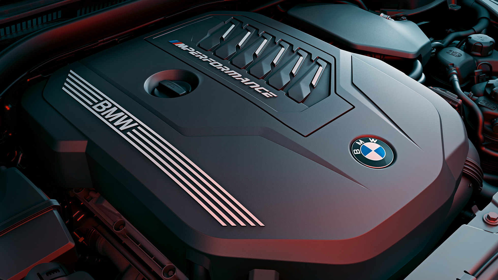 Bencinski motor BMW M TwinPower Turbo, BMW M440i xDrive Coupé, G22, 2020 Vrstni 6-valjni bencinski motor BMW M TwinPower Turbo, BMW M440i xDrive Coupé, G22, 2020, pogled od blizu