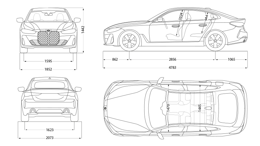 BMW M440i xDrive Gran Coupé, G26, 2021, podatki, skica BMW M440i xDrive Gran Coupé, G26, 2021, podatki, skica
