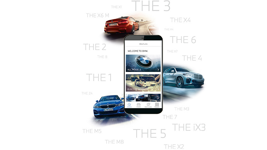 Aplikacija BMW Brochure Aplikacija BMW Brochure na pametnem telefonu