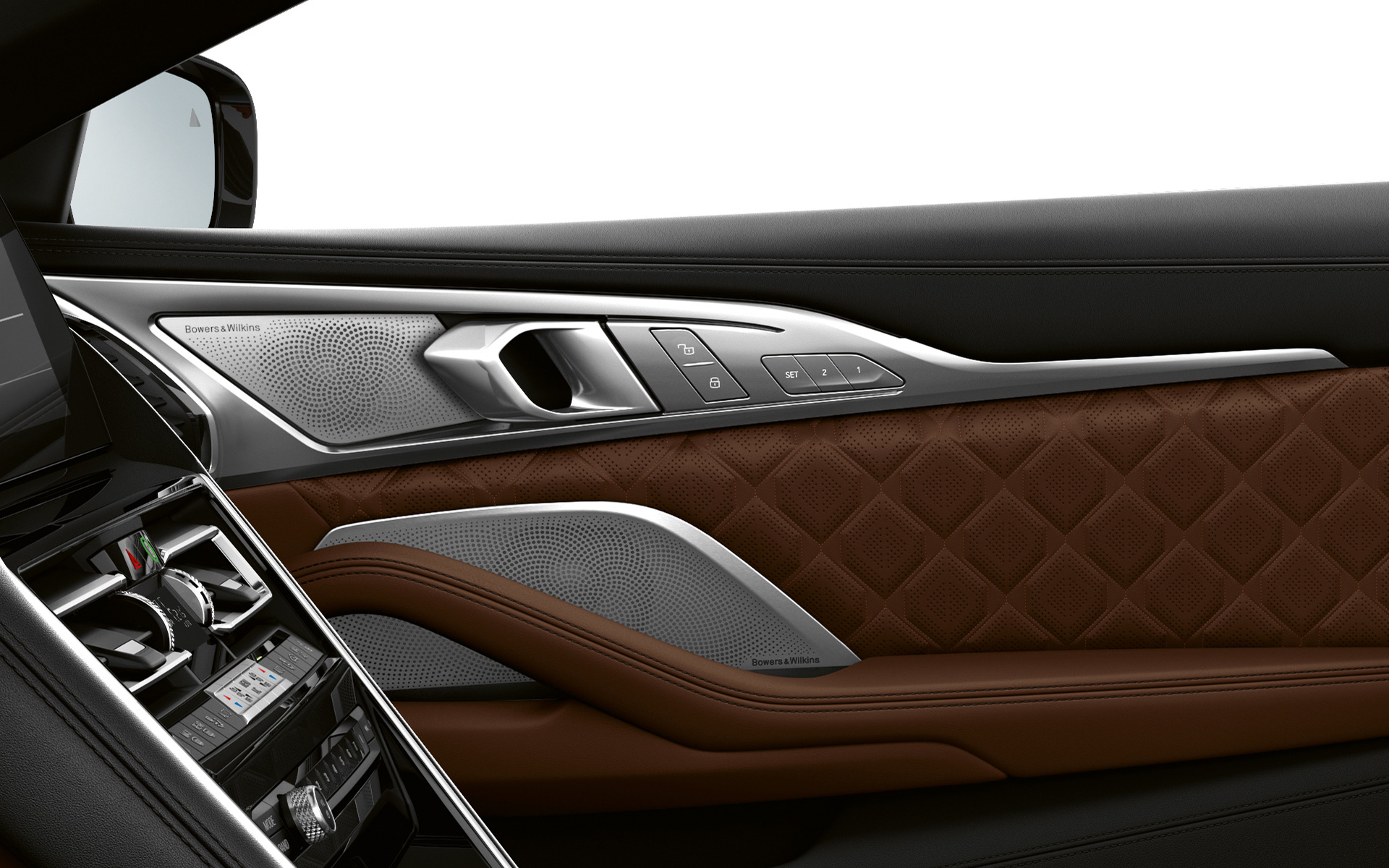 BMW M8 Cabrio, F91, LCI, osvežitev 2022, sistem za prostorski zvok Bowers & Wilkins Diamond BMW M8 Cabrio, F91, LCI, osvežitev 2022, sistem za prostorski zvok Bowers & Wilkins Diamond, pogled od blizu