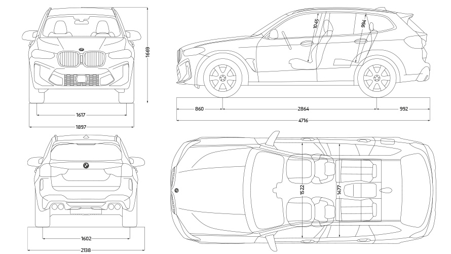 BMW X3 M F97 tehnični podatki skica BMW X3 M F97 tehnični podatki skica