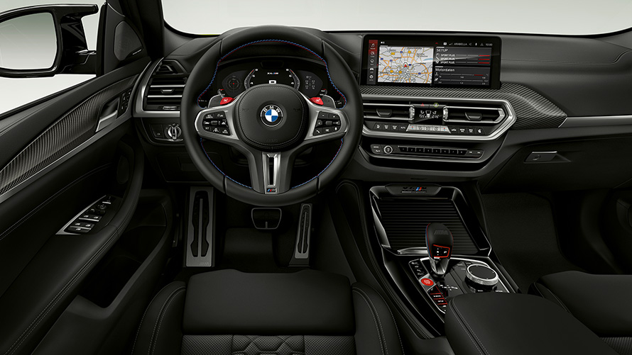 BMW X4 M Competition, F98, LCI, 2021, kokpit BMW X4 M Competition, F98, LCI, osvežitev 2021, kokpit, notranjost