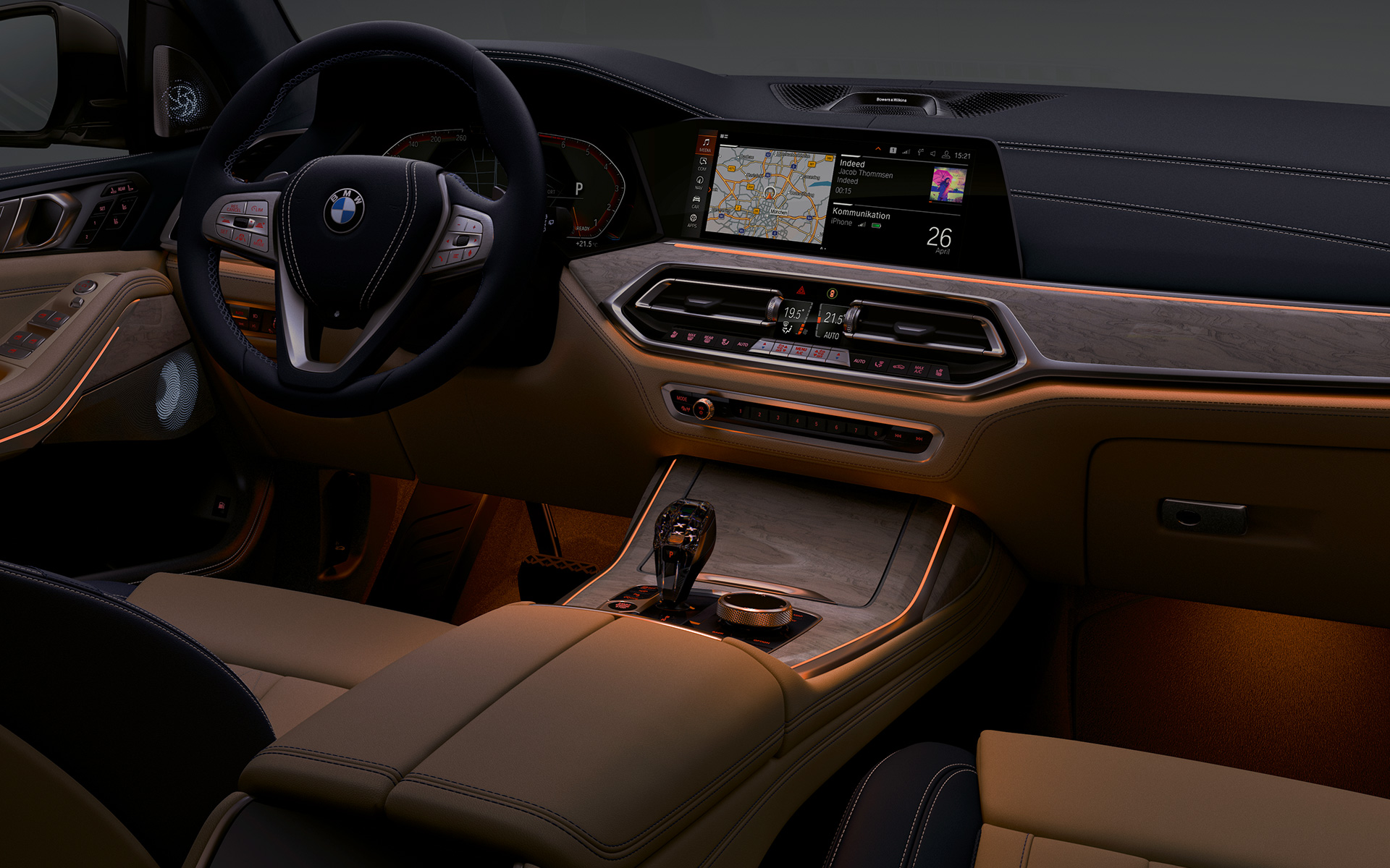 BMW X7, M50i, G07, 2019, kokpit, ambientalna razsvetljava BMW X7, M50i, G07, 2019, kokpit, ambientalna razsvetljava