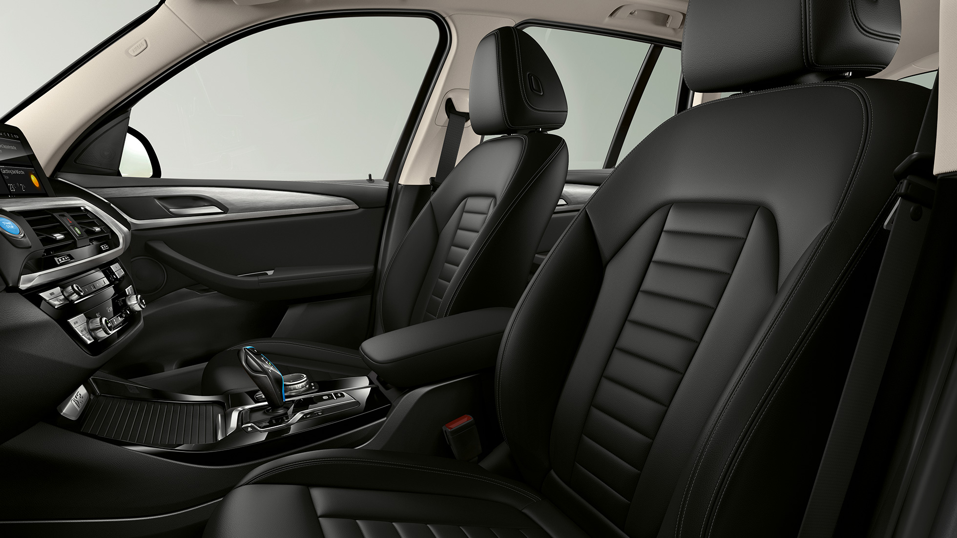 BMW iX3, G08, model Inspiring, športna sedeža z oblazinjenjem iz usnja Vernasca v barvi Mocha BMW iX3, G08, 2020, model Inspiring, športna prednja sedeža z oblazinjenjem iz usnja Vernasca v barvi Mocha, notranjost