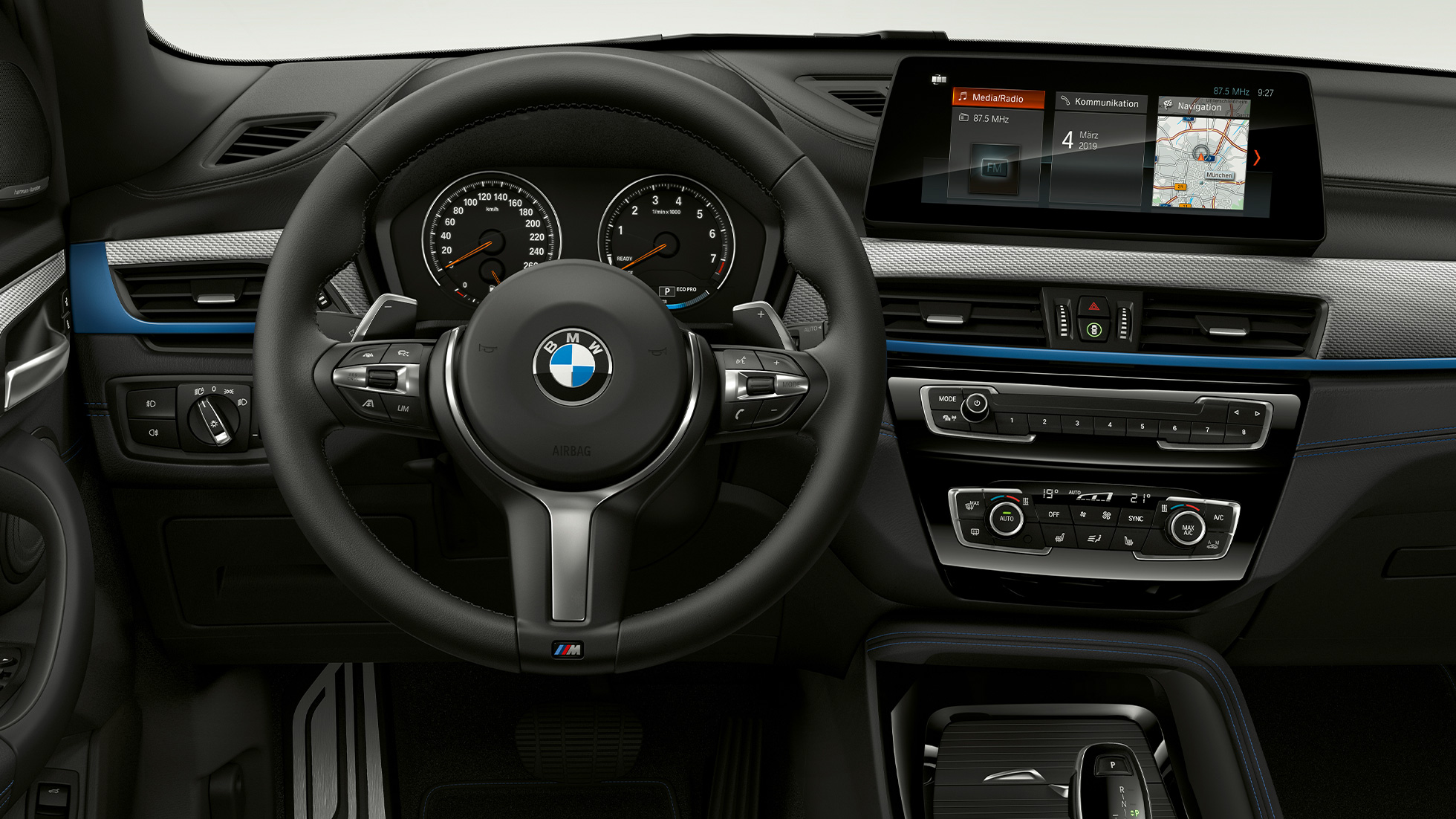 BMW X1, model M Sport, notranjost BMW X1, model M Sport, notranjost s poudarkom na kokpitu