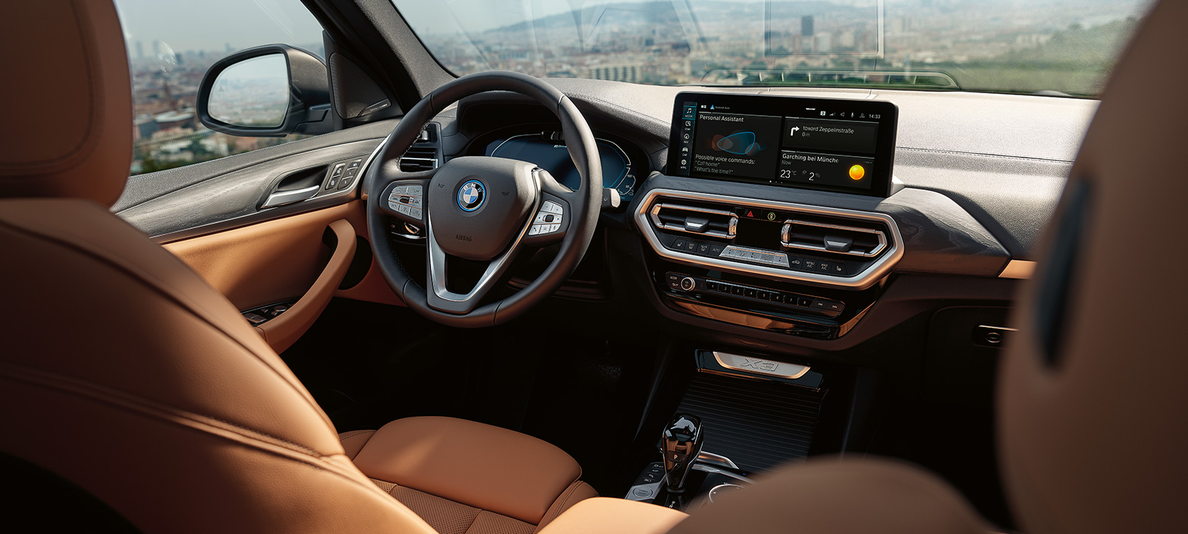 BMW X3, G01, 2021, oblikovni poudarki, oblazinjenje iz Sensateca v barvi Cognac BMW X3, G01, 2021, oblikovni poudarki, oblazinjenje iz Sensateca v barvi Cognac