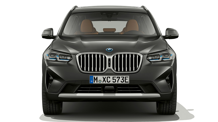 BMW X3, G01, 2021, barva Sophisto Grey, oblika prednjega dela BMW X3, G01, 2021, barva Sophisto Grey, pogled od blizu na obliko prednjega dela